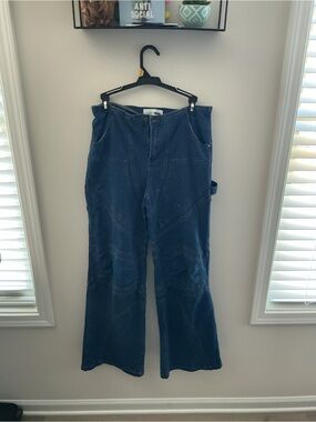 Fashion Nova Dark Blue Wide Leg Jeans